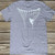 NICK'S CUSTOM RODS Nick's Custom Rod Drum Tail Apparel, gray T-shirt featuring a white graphic of a drum tail design.