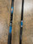 Full Send Rod Co. Custom CTS 1306 fishing rod, black with blue accents, and fishing reel seat.