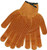 SEA STRIKER Sea Striker Orange Knit Gloves, a pair of knitted orange gloves with black trim at the wrist.