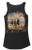 F&F Hooked on Freedom Tank, sleeveless black tank top featuring a graphic of three people with a dog on a beach, celebrating 250 years of fishing with the text 'Bait & Tackle Frank & Fras'.
