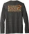 F&F Fish on Camo Long Sleeve No Pocket, dark gray long sleeve fishing shirt with camouflage design and logo of a fish and bait and tackle in orange and black.