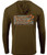 F&F Fish on Camo Performance Hoodie, olive green hoodie with a large fishing logo featuring a fish and camo background.