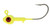 EAGLE CLAW Eagle Claw Jig Head, yellow fishing jig head with a large eye and a sharp metal hook for fishing