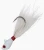 Intent Tackle Pro Bucktail, fishing lure with white hair and a curved hook for freshwater and saltwater fishing.