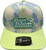 F&F 10/10 Rubber Sign Patch Hat, a bright yellow and printed cap with a green patch logo of Frank & Fran's Bait & Tackle.