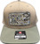 F&F Richardson 112 Inshore Camo Patch Hat, beige and camouflage cap with a patch logo that reads 'Frank & Fran's Bait & Tackle' and an adjustable strap.