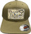 F&F Flexfit 6277 Inshore Camo Patch Hat, olive green camouflage hunting and fishing cap with a front patch that reads 'Frank & Fran's Bait & Tackle' and a fish graphic.