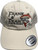 F&F Yupoong 6245CM Large Embroidered Drum Hat, beige baseball cap with fishing-themed embroidery and adjustable strap.