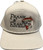 F&F Sobro The Seven Embroidered Large Drum Hat, beige cap with an embroidered fishing-related design featuring a fish and text.