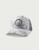 HUK KC Printed Circle Patch Trucker Hat, stylish grey and white camo pattern with round logo patch on front.