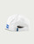 HUK Fishing Rope Hat, white mesh and fabric cap with adjustable strap and blue accents, back view showing design details and breathable material.