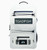 TOADFISH Toadfish Sealed Waterproof Backpack & Sling, white waterproof backpack with multiple compartments, zippers, and adjustable straps for outdoor and beach use.