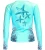 TORMENTER Tormenter Key Largo Ladies Starfish Performance Shirt, light blue long sleeve shirt with starfish and coral reef design.