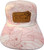 F&F Imperial DNA014 Leather Sign Patch Hat, pink and white cap with fish illustrations, leather patch with Frank & Fran's Bait & Tackle logo