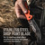 TRUE True Swift Edge 4-inch Fast Flip TPR Handle Knife, a stainless steel drop point blade with orange handle being held outdoors for cutting and survival tasks.