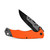 TRUE True Swift Edge 4" Fast Flip TPR Handle Knife, folding utility knife with black blade and orange TPR handle for safety and grip.