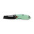 TRUE True Berm Cleaver Flipper Knife, with black cleaver-style blade and mint green handle.