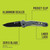 TRUE True TrueBlade Knife, close-up image showing the clip point 3CR13 blade with black oxide coating, aluminum scales, pocket clip, and liner lock mechanism.