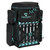 EVOLUTION FISHING Evolution Outdoor Drift Series Tackle Bag, black and teal fishing tackle bag with multiple compartments and storage options for fishing gear and accessories.