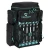 EVOLUTION FISHING Evolution Outdoor Drift Series Tackle Bag, black fishing tackle bag with multiple compartments and teal accents for outdoor fishing gear.