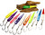 GODEEP GoDeep MTK Bar Breaker Tournament Edition, colorful fishing lures with hooks displayed on a black background with wood pieces.