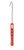 BUBBA BLADE Bubba Small Hook Remover, a fishing tool with a red ergonomic handle and a long metal hook for safely removing hooks from fish.