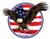 Salty Bones Soaring Eagle American Flag Sticker