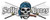 Salty Bones Hardcore Fishing Sticker, featuring a skull with a bandana and a fishing hook in its mouth on a white background