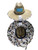 F&F Straw Hat Sublimated Logo, stylish straw hat with a wide brim and a sublimated logo patch, designed for outdoor wear.