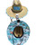 F&F Straw Hat Sublimated Logo, wide-brimmed straw hat with a sublimated logo patch and decorative trim, designed for sun protection and outdoor wear.