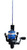TSUNAMI Tsunami Bracer Dock Spinning Combo, a fishing reel with a blue and black color scheme and attached fishing line.