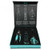 TOADFISH Toadfish Inshore Essentials Tool Kit, fishing tools including pliers, fish grip, and scissors in a black and teal box.