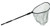 EGO 71000 X-Large Landing Net Black w/Scoop 24"x29" 48" Handle Floats, image of a large landing net with a black frame, scoop shape, and an extendable handle for fishing or aquatic activities.