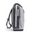 PLANO MOLDING COMPANY Plano Weekend Tackle Backpack, side view of a gray and black backpack with multiple zippered compartments and adjustable straps.