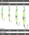 Clarkspon Clarkspoon Flash Spoon Chartreuse, vibrant green and silver fishing spoon with a reflective surface and a treble hook for lure fishing.