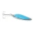 Sea Striker SES200 Nickel Prism Casting Spoon, blue and silver fish lure with treble hooks for fishing.