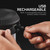 Nebo Big Poppy Rechargeable Lantern, close-up image showing a person plugging in a USB cable to recharge the lantern's built-in lithium-ion battery.