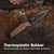 TRUE True Fixed Blade Knife, black and tan thermoplastic rubber handle on a wooden surface.