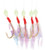 EAGLE CLAW Eagle Claw L946 Sabiki Rig, fishing rig with multiple hooks, red and yellow lures, and translucent feathers.