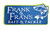 F&F Frank & Fran's Logo Sticker, blue rectangular sticker with a fish graphic and the text 'Frank & Fran's Bait & Tackle' in white