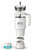 TOADFISH Toadfish Smartgrip Cups, white insulated tumbler shown in an exploded view with a clear lid, side handle, removable Smartgrip base, and screw-on bottom components