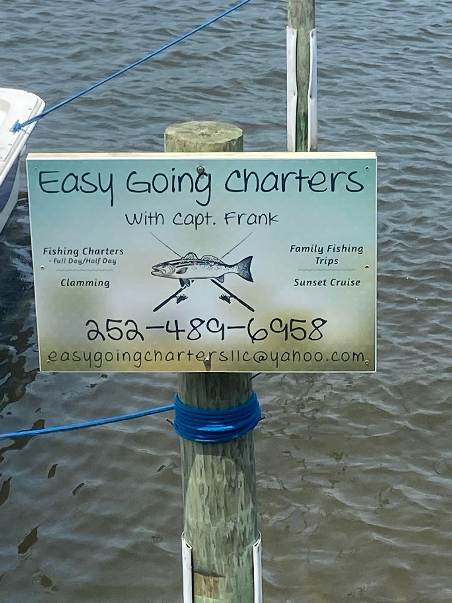 Fishing boat on calm water