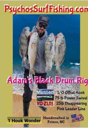 Psycho's Surf Fishing Adam's Black Drum Rig for OBX Fishing