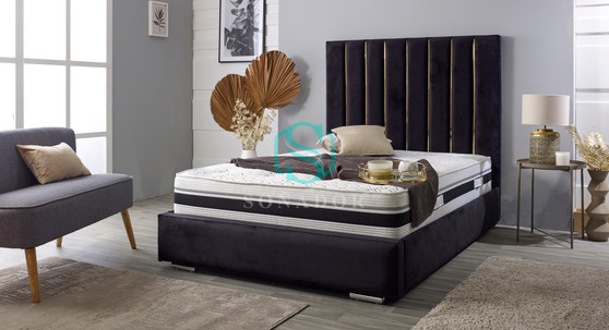 Kimberly With Gold Strips Bed Frame