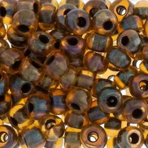 2/0 Topaz Black Lined AB 22g
