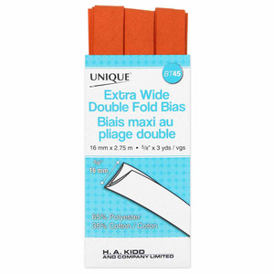 Extra Wide Double Fold Bias Tape - Orange