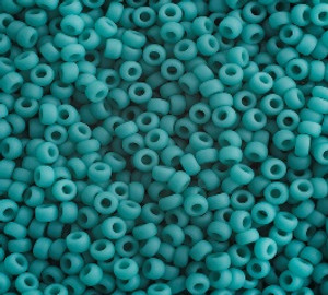 11/0 seed bead  22g vial   Turquoise Green Opaque Matte