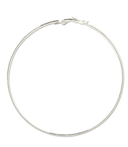 Hoop Earring 70mm (2.75") - Silver Plate - 1 Pair