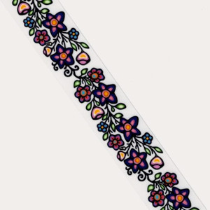 Jackie Traverse - Ojibway Florals Ribbon - White