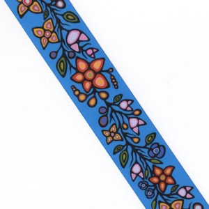 Jackie Traverse - Ojibway Floral Ribbon - Blue